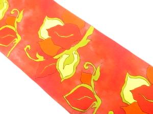 枝葉模様織り出し　名古屋帯